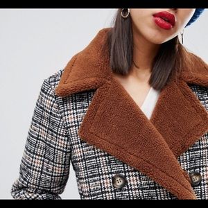 Current Air Pea Coat with Teddy Lining